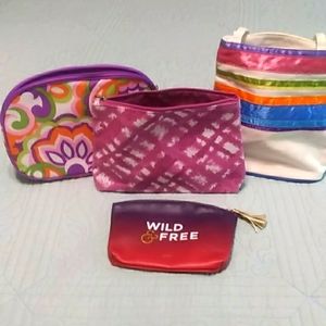 Four piece bundle of cosmetic bags